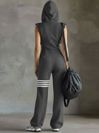 Giada – Jumpsuit i retrostil med huva och ränder