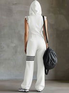 Giada – Jumpsuit i retrostil med huva och ränder