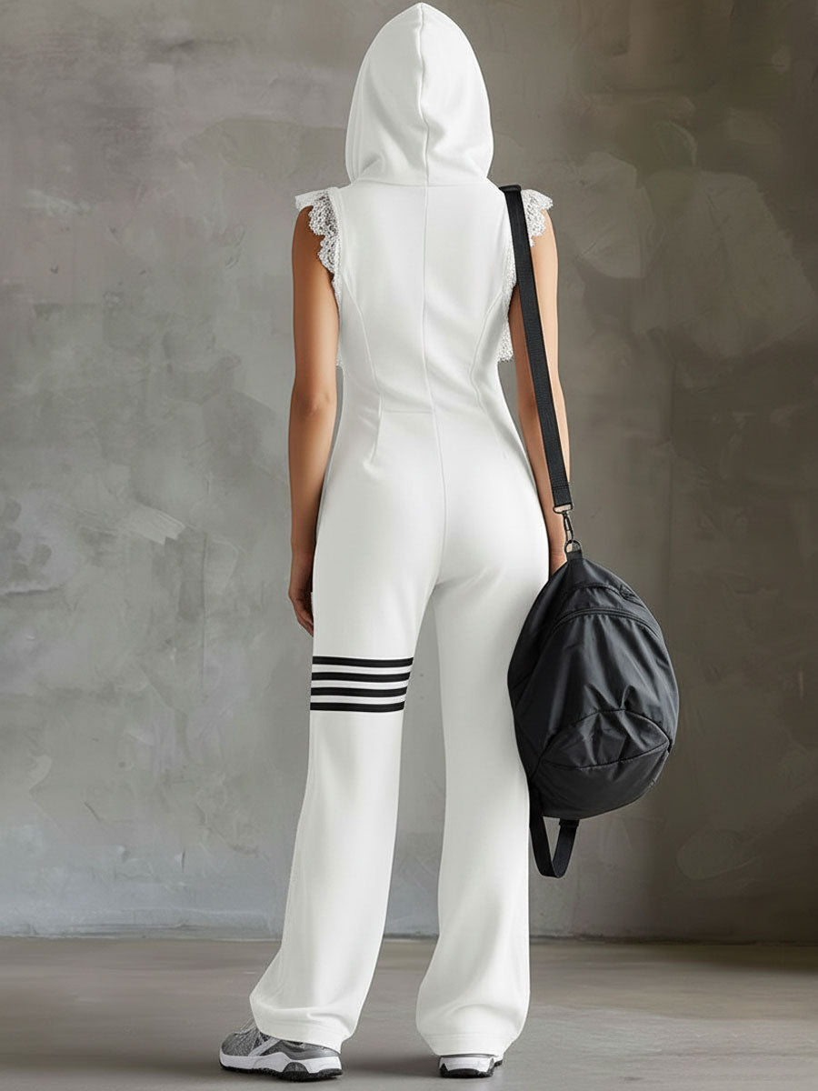 Giada – Jumpsuit i retrostil med huva och ränder