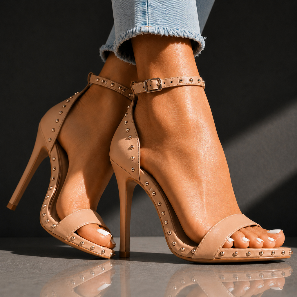 RHIANNA RETRO STUDDED HEELS