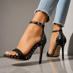 RHIANNA RETRO STUDDED HEELS
