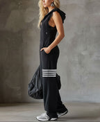 Giada – Jumpsuit i retrostil med huva och ränder