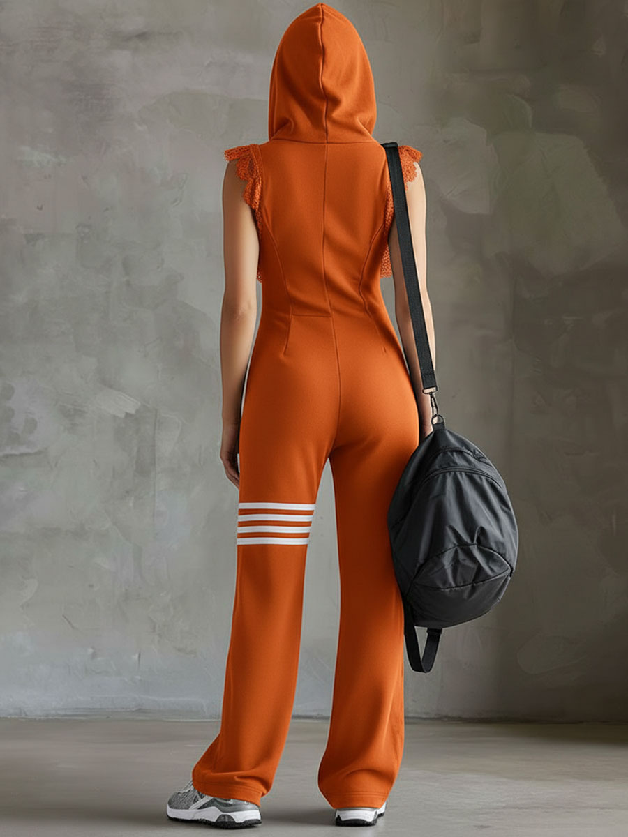 Giada – Jumpsuit i retrostil med huva och ränder