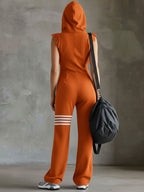 Giada – Jumpsuit i retrostil med huva och ränder