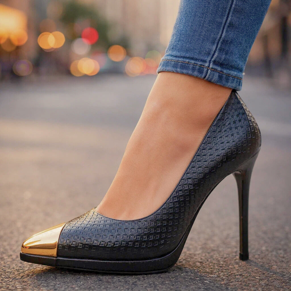 AVELINE GOLD-POINT HEELS