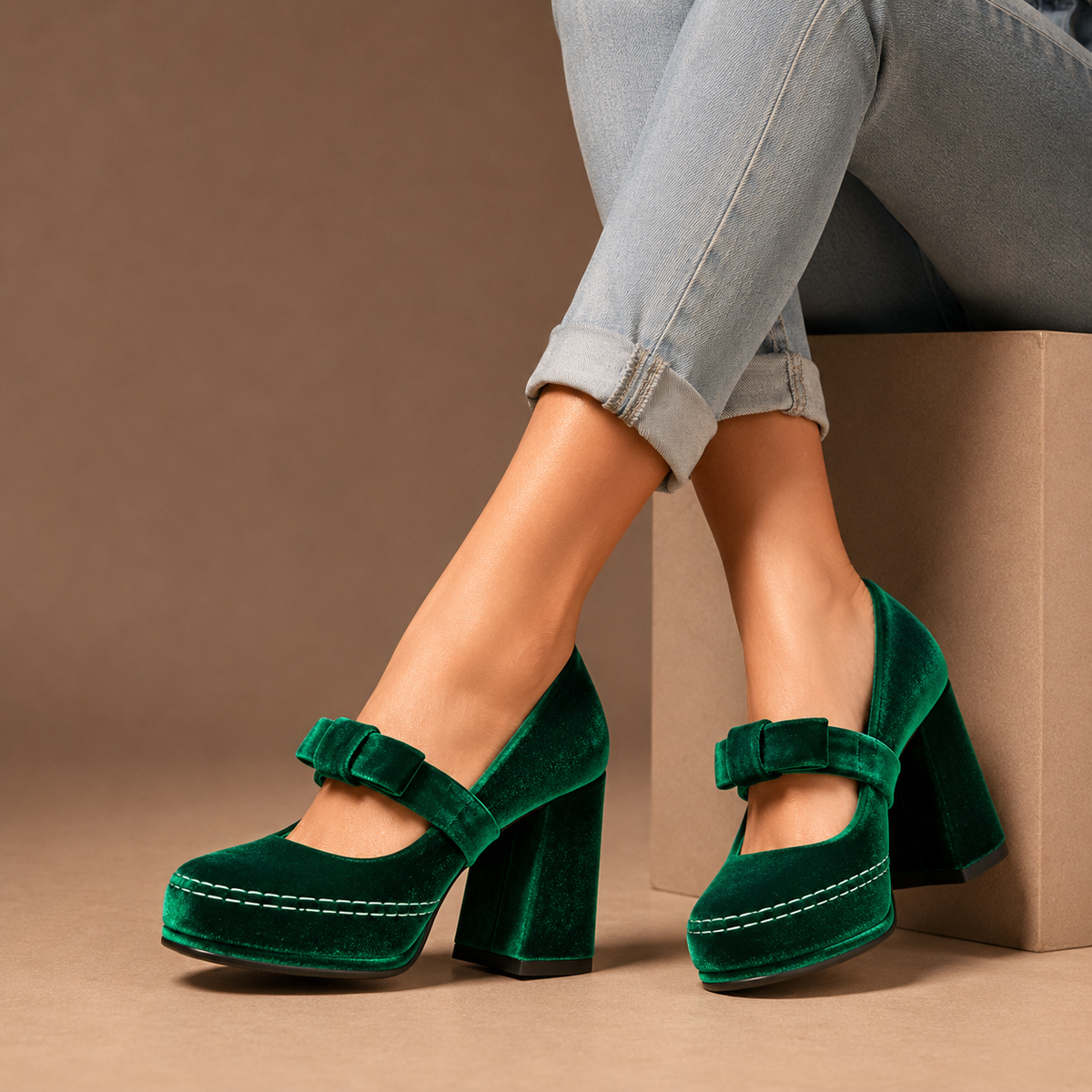 VALENTINA VELVET HEELS